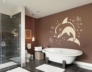 Klebefieber Wandtattoo Badezimmer Springender Delfin