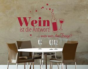 Klebefieber Wandtattoo Küchenspruch Wein ist die Antwort