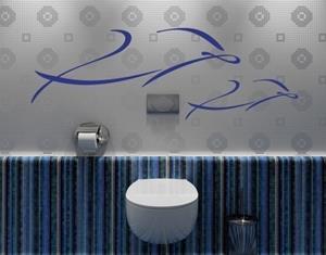Klebefieber Wandtattoo Badezimmer Delphine