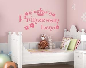 Klebefieber Wunschtext-Wandtattoo Kinderzimmer Wunschtext-Prinzessin