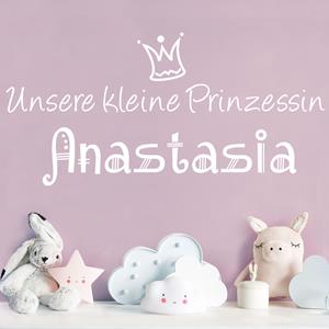 Klebefieber Wunschtext-Wandtattoo Kinderzimmer No.494 Wunschtext Unsere kleine Prinzessin