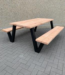 Industrielemeubelshop Douglas houten picknicktafel Wess