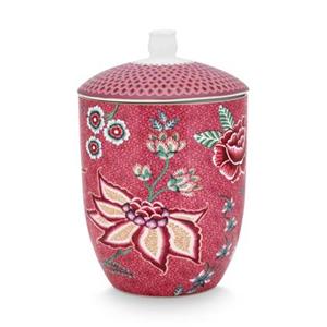 Pip Studio Flower Festival Voorraadpot - Donkerroze - 1.5ltr