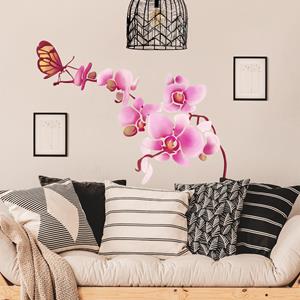 Klebefieber Wandtattoo Blumen Orchidee mit Schmetterling