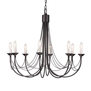 ELSTEAD Kroonluchter Carisbrooke, zwart, 8-lamps