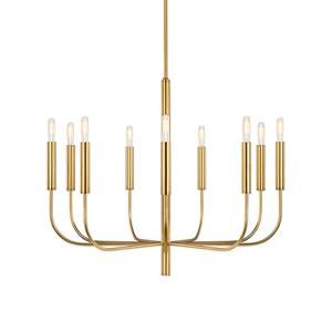 FEISS Kroonluchter Brianna 9-lamps gebronsd-messing