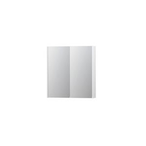 INK SPK2 Spiegelkast - 70x14x74cm - 2 deuren - dubbelzijdige Spiegel - schakelaar en stopcontact - MDF lak wit mat 1105151
