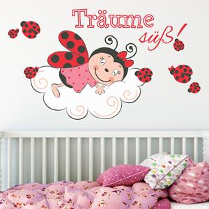 Klebefieber Wandtattoo Kinderzimmer Marienkäfer Träume süß