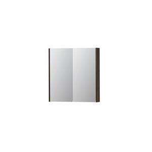 INK SPK2 Spiegelkast - 70x14x74cm - 2 deuren - dubbelzijdige Spiegel - schakelaar en stopcontact - MDF Fineer Charcoal 1105174