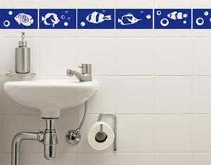 Klebefieber Wandtattoo Badezimmer Fliesen Fische (20 Stück)