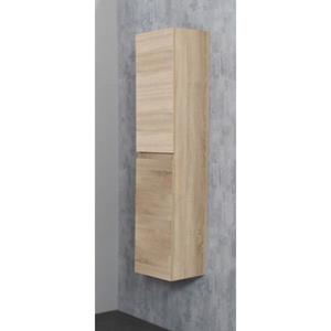 Basic Line Bella hoge kast greeploos 2 deuren 145x30x30cm Eiken SWGAHKEI