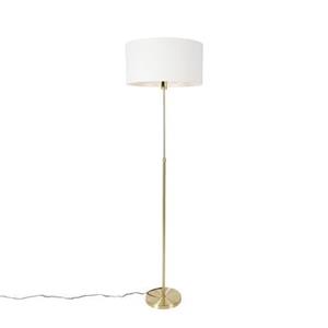 QAZQA Vloerlamp parte stof - Goud/messing - Design - D 50cm