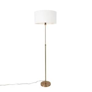 QAZQA Vloerlamp parte stof - Brons - Design - D 50cm