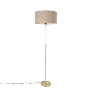 QAZQA Vloerlamp parte stof - Goud/messing - Design - D 50cm