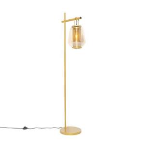 QAZQA Vloerlamp kevin - Goud/messing - Art Deco - D 37cm