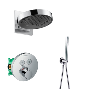 Hansgrohe + Saniclear Hansgrohe Rainfinity inbouw regendouche met thermostaatkraan Shower Select en Saniclear handdouche chroom