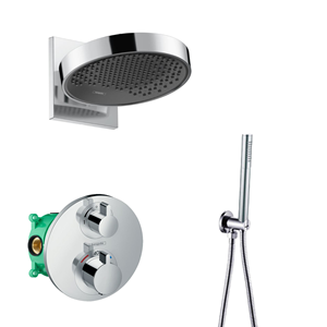 Hansgrohe + Saniclear Hansgrohe Rainfinity inbouw regendouche met thermostaatkraan Ecostat S en Saniclear handdouche chroom