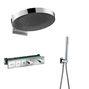 Hansgrohe + Saniclear Hansgrohe Rainfinity inbouw regendouche met thermostaatkraan RainSelect en Saniclear handdouche chroom