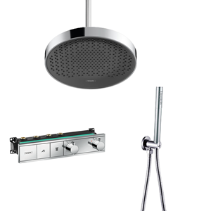 Hansgrohe + Saniclear Hansgrohe Rainfinity inbouw regendouche met thermostaatkraan RainSelect en Saniclear plafondarm chroom