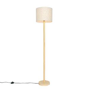 QAZQA Vloerlamp mels - Naturel - Landelijk - D 32cm