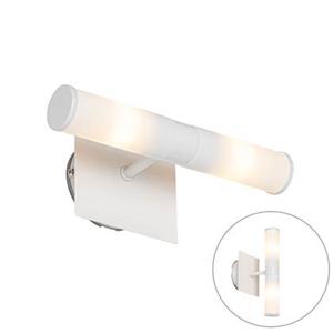 Qazqa Moderne Badkamer Wandlamp Wit Ip44 2-lichts - Bath