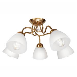 Euluna Vijflamps plafondlamp Miranda gepatineerd