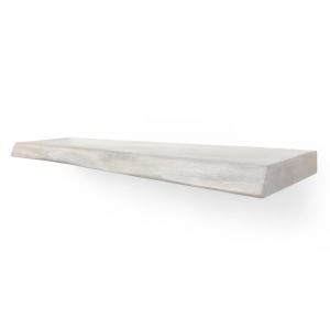 Wood Brothers Zwevende wandplank eiken boomstam natuurlijk wit 20 x 20 cm