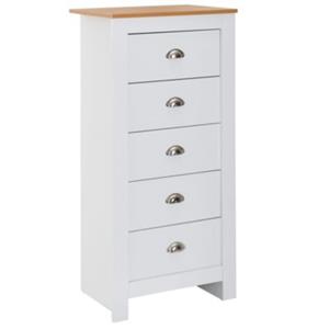 FineBuy Sideboard 53 cm breit und 114 cm hoch weiß