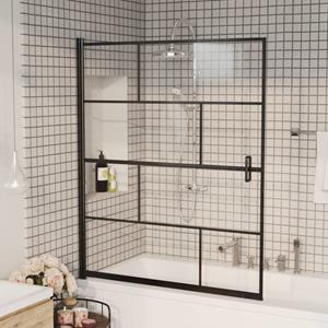 vidaxl Douchewand 116x140 cm ESG zwart