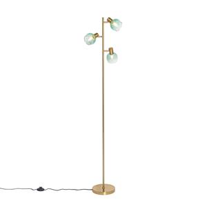 QAZQA Vloerlamp vidro - Groen - Art Deco - D 25cm
