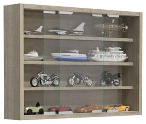 VCM Holz Glas H&auml;ngevitrine Wandvitrine Sammel Deko Sammler Vitrine Agisa M braun