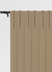 Vadain Niue gordijn - Donker Beige met Driedubbele plooi