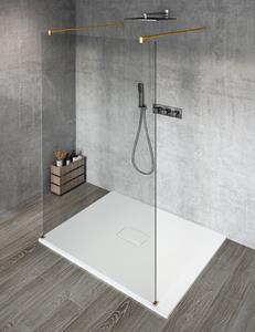 Gelco Vario inloopdouche vrijstaand helder glas 110x200 goud