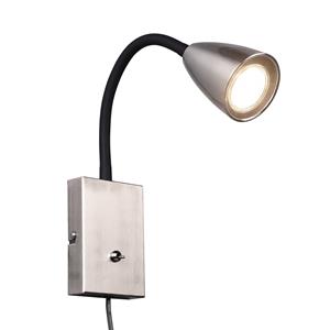 Trio Lighting Wandleuchte Wanda mit Stecker, nickel matt