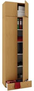 VCM Holz Dielenschrank Mehrzweckschrank Flurschrank Allzweckschrank Vandol SA braun