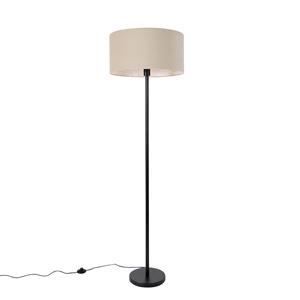 QAZQA Vloerlamp simplo stof - Zwart - Design - D 50cm