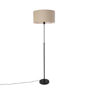 QAZQA Vloerlamp parte stof - Zwart - Design - D 50cm