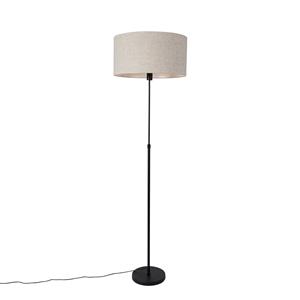 QAZQA Vloerlamp parte stof - Zwart - Design - D 50cm