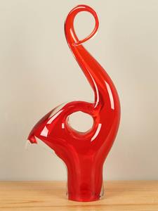 Asbestemming, glasobject rood, 40 cm, A006