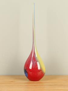 Asbestemming, glazen pegel rood/blauw/geel, 51 cm, B004