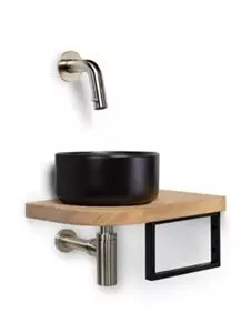 Blue Label Skov fonteinset mat zwart/zwart/geborsteld nikkel