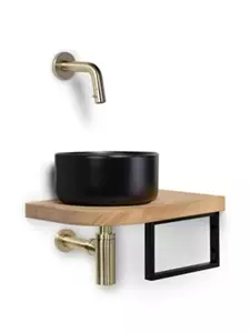 Blue Label Skov fonteinset mat zwart/zwart/geborsteld goud
