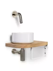 Blue Label Skov fonteinset glans wit/wit/geborsteld nikkel