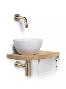 Blue Label Lille fonteinset glans wit/wit/geborsteld goud