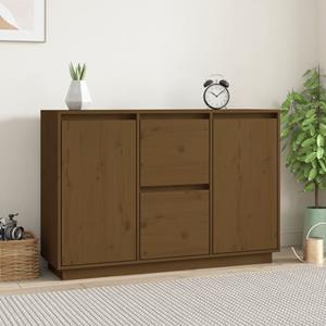 VidaXL Dressoir 111x34x75 cm massief grenenhout honingbruin