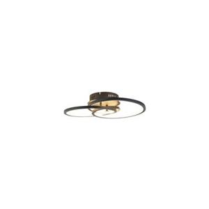 QAZQA Plafondlamp zwart 44 cm incl. LED 3 staps dimbaar - Rowin
