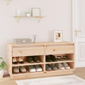 vidaxl Schoenenkast 110x34x52 cm massief grenenhout
