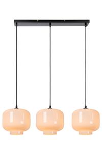 Lucide Pendelleuchte Medine in Beige und Schwarz E27 3-flammig eckig