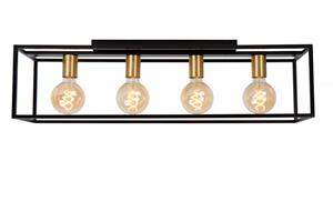 Lucide Deckenleuchte Ruben in Schwarz und Gold-matt E27 4-flammig 900mm