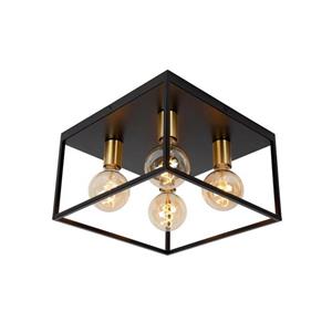 Lucide Ruben plafondlamp 36x36cm E27 zwart mat